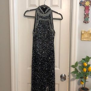 Long black bodycon formal dress